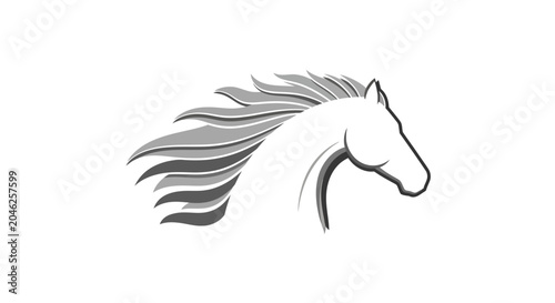 Cuadro en lienzo Horse Head with Flowing Mane Sideways.