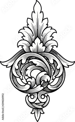 Obraz na płótnie Ornate decorative design element illustration.