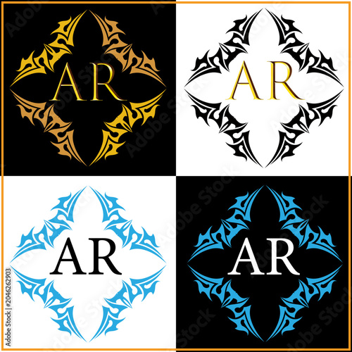 AR Monogram Logo Design Set