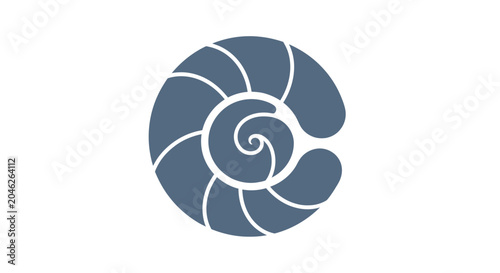 Fotografi Nautilus Shell Spiral Fossil Icon.