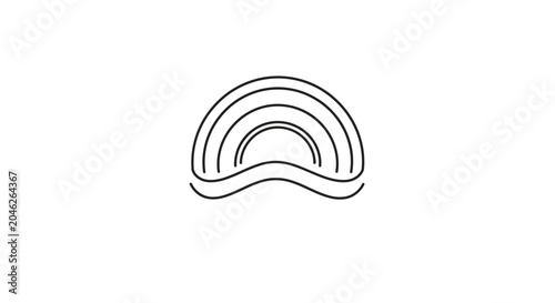 Schilderij op canvas Simple Black Line Rainbow Icon.