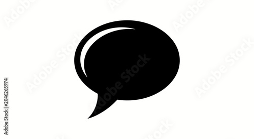 Bild auf Leinwand Simple Black Speech Bubble Illustration Isolated On White.