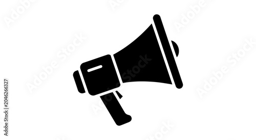 Foto Black Silhouette Of A Vintage Megaphone Icon.