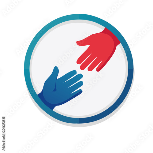 Helping hands icon in a circle
