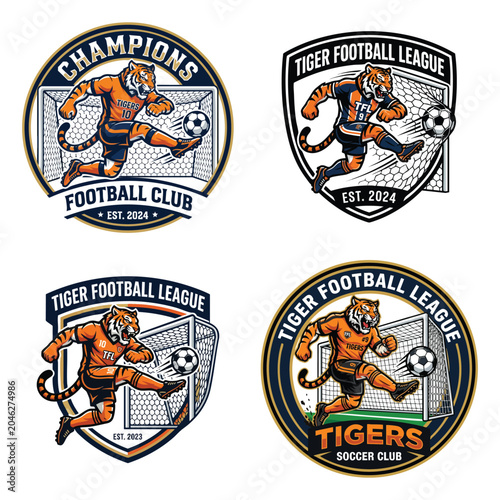 Tiger football league soccer club logos