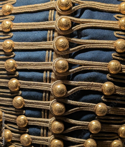 Historic Blue Military Uniform Golden Detail