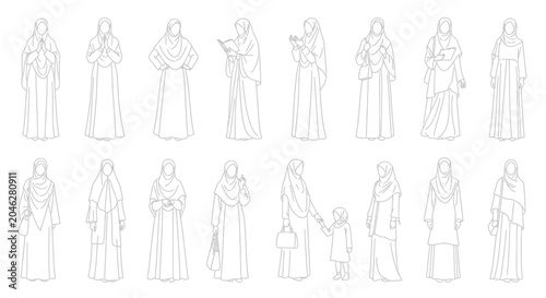Fotografi People in various religious attire standing.