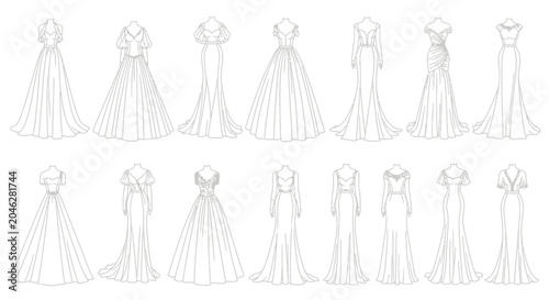 Photos Variety of wedding dresses on display.