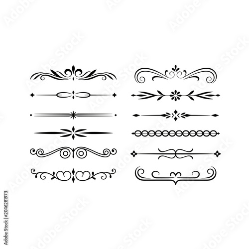 Elegant Decorative Dividers and Ornate Flourish Borders Vector Illustration