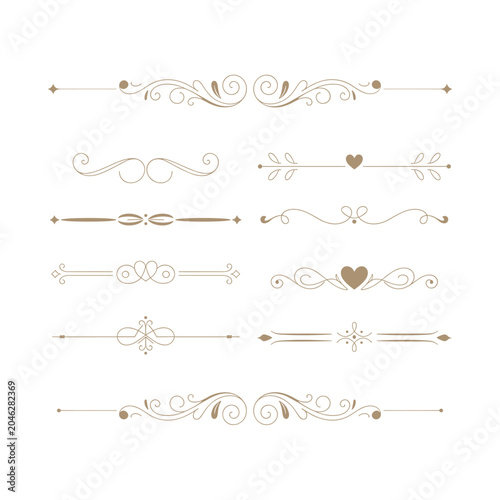 Elegant Vintage Ornate Dividers and Decorative Flourishes Vector Illustration