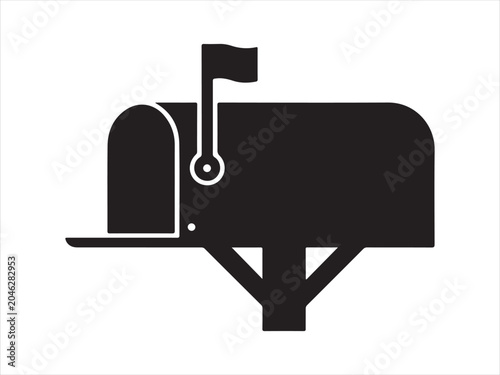 Billede på lærred Mailbox silhouette vector design mail post letterbox communication delivery post