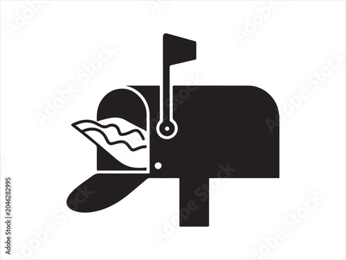 Fotografi Mailbox silhouette vector design mail post letterbox communication delivery post