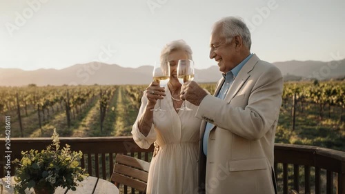 Elegant Senior Couple Enjoying Romantic Luxury Travel