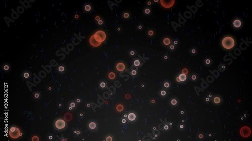 Abstract, dark background image with red glowing floating particles, perfect for a futuristic design, technology concept, or digital art.