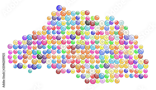 Bild auf Leinwand Map of the state or region Saitama (Japan) showing the area with colorful button