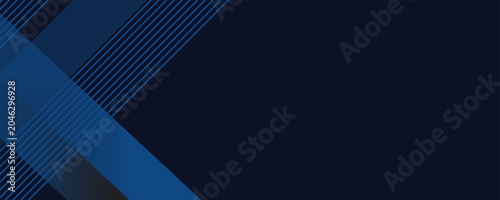 Картината върху платно Blue black abstract background geometry shine and layer element vector for presentation design