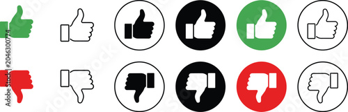 Fotografía Thumbs up and thumbs down icons set vector illustration minimalist concept of li