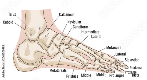 Photos Human Foot Bones Anatomy with Labels