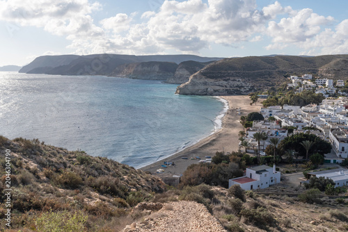 Panoramic view of Agua Amarga. Cabo de Gata-Níjar Natural Park, Almeria