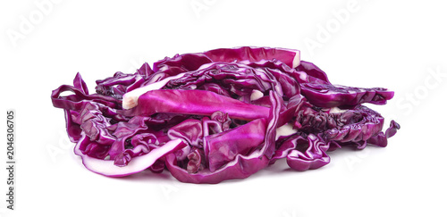 Chopped red cabbage isolated on transparent background. PNG