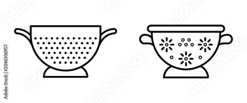 Tableau sur toile Colander icon line art vector illustration design