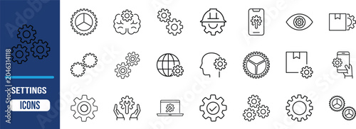 Photos Gear mechanism settings process vector icons