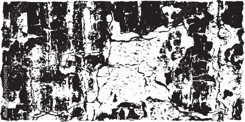 Bilde på lerret Rough Cracked Old Wall Black White Grunge Texture — Vintage Distressed Surface O