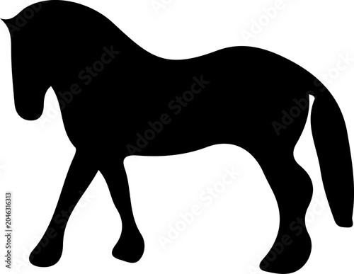 Canvas Print Horse and Donkey Wild Animals Silhouette Collection