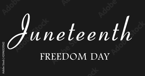Juneteenth Freedom Day Mettalic golden cinema styled motion graphic. Pan African concept. Film opener intro outro inspired animation. Juneteenth text animation lettering. Shiny event promotions asset.