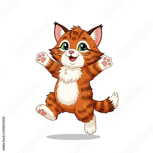 Cute cartoon fox character standing on hind legs.