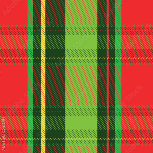 Green red white tartan plaid seamless flannel fabric pattern background for textile apparel design