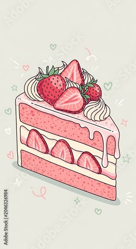 Pink floral gift box with ribbon and roses illustration.