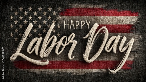 Labor Day banner with handwritten 