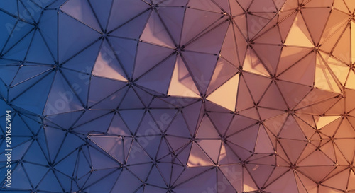 Abstract Geometric Triangular Pattern with Blue and Orange Gradient
