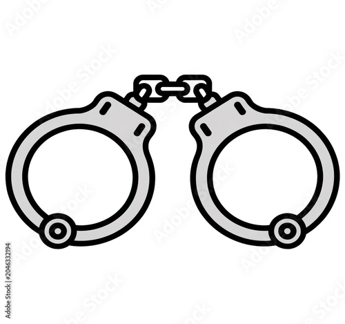 handcuffs icon with chain link   isolated on transparent background