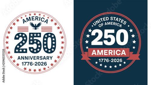 Usa 250th anniversary logos america 1776 2026 celebration symbols