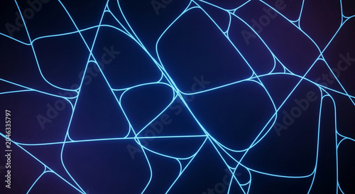 Abstract Glowing Blue Geometric Network Lines Background