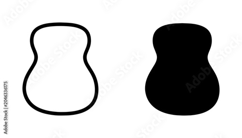 Fotografía Acoustic Guitar Silhouette, Musical Instrument Outline, Vector Graphic Icon for