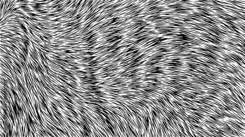 Abstract black and white fur texture background, flowing lines, organic pattern