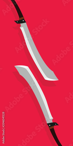 Foto Background design icon for sword weapon. Zombie cleaver sword