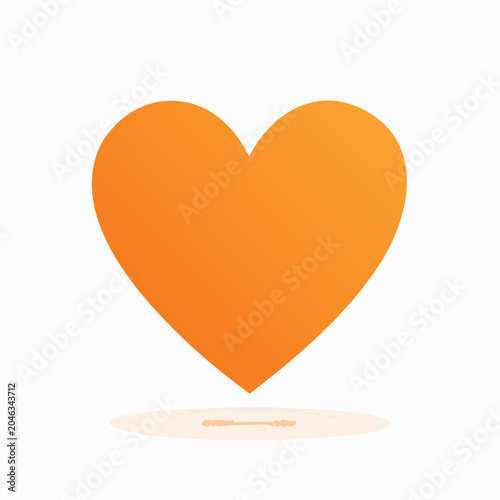 Orange Heart Icon with Gradient