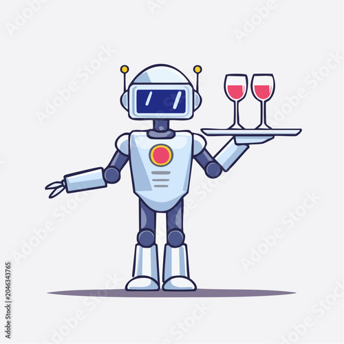 Robot waiter serving drinks