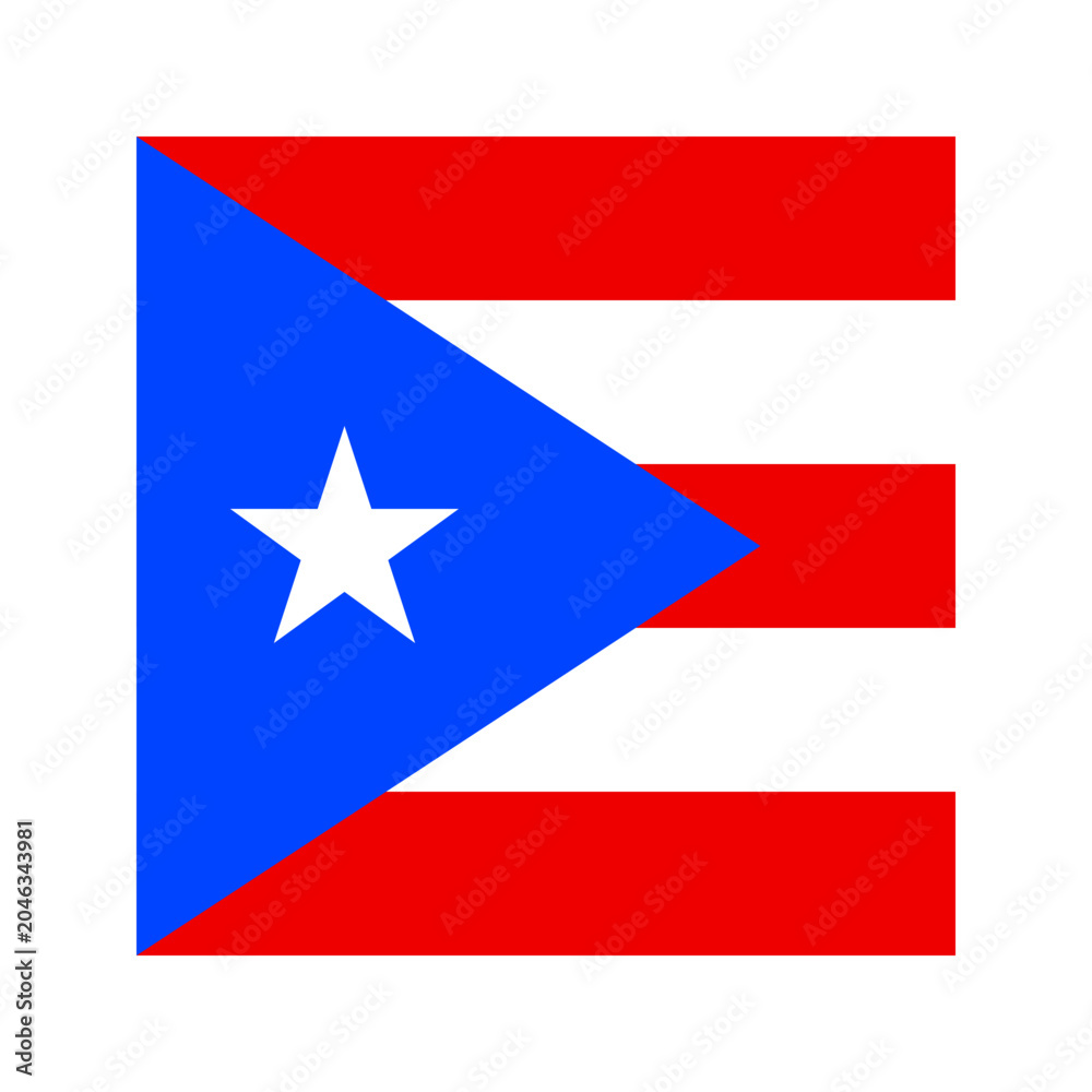 Fototapeta premium Puerto Rico Square Flag Icon High Quality National Flag Isolated on Transparent Background