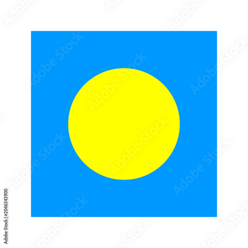 Palau Square Flag Icon High Quality National Flag Isolated on Transparent Background