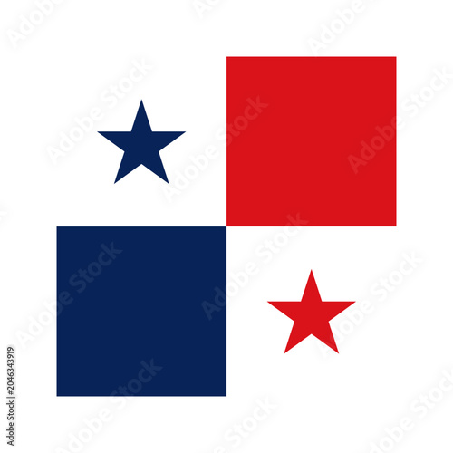 Panama Square Flag Icon High Quality National Flag Isolated on Transparent Background