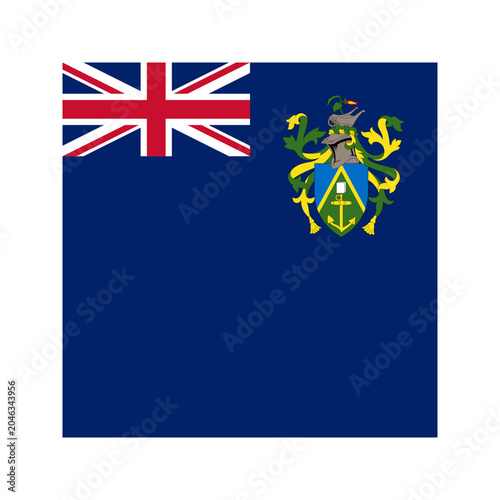 Pitcairn Islands Square Flag Icon High Quality National Flag Isolated on Transparent Background