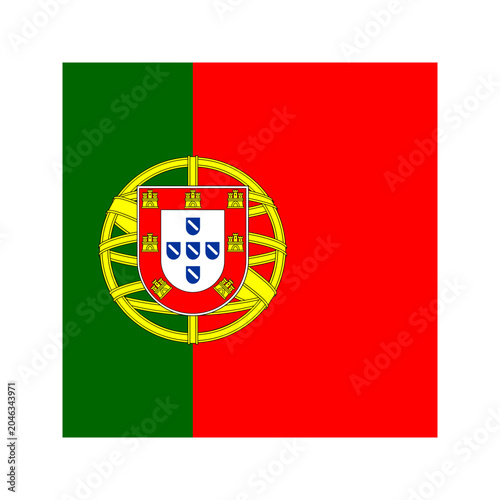 Portugal Square Flag Icon High Quality National Flag Isolated on Transparent Background