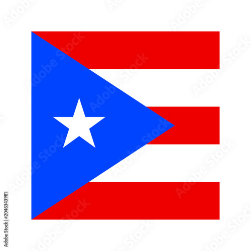 Puerto Rico Square Flag Icon High Quality National Flag Isolated on Transparent Background