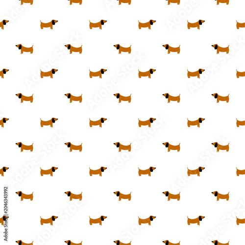 Cute dachshund dog seamless pattern. Minimalist wiener dog background for fabric and wallpaper.