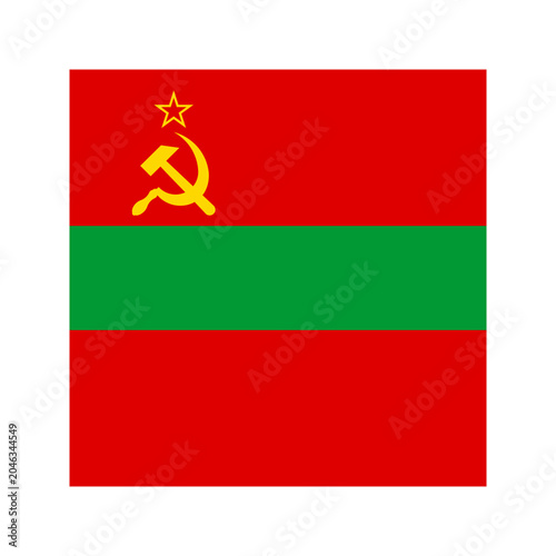 Transnistria Square Flag Icon High Quality National Flag Isolated on Transparent Background